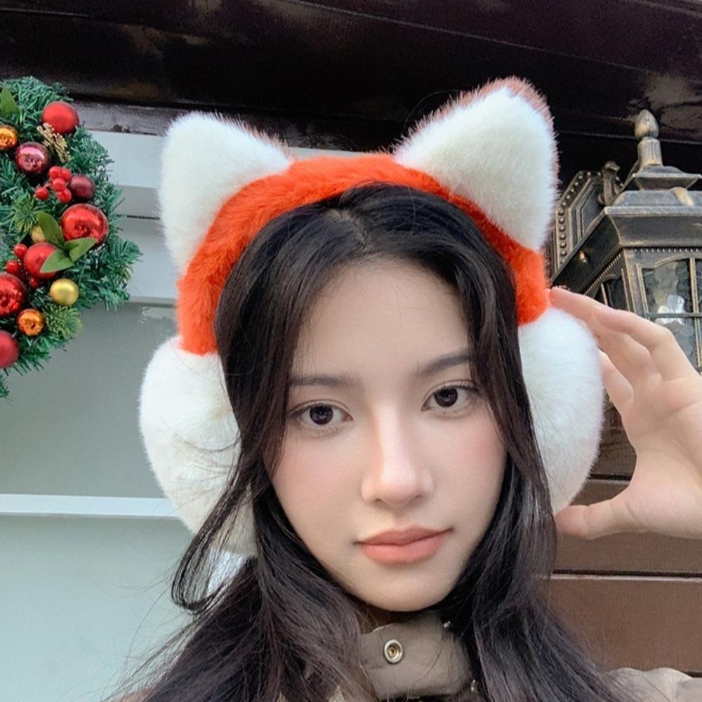 Мультяшные мультяшные наушники Ветрозащитная складная защита для ушей Удобная зимняя плюшевая шапка для ушей Студент