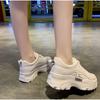 Обувь для папы, Нескользящие низкие кроссовки на платформе в корейском стиле, повседневная женская обувь на шнуровке с круглым носком