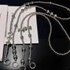 Silver bow love phone chain handmade bead hanging chain crossbody can be carried with hanging rope backpack with wrist strap