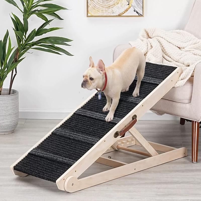 Adjustable 6 Heights Dog Pet Ramp Foldable Stairs Non-Slip Ramp for Car Bed Sofa