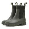 Women's Elastic Mid-Calf Waterproof Fashion Rain Boots - Wear-Resistant, Non-Slip, Height-Increasing, Solid Color.