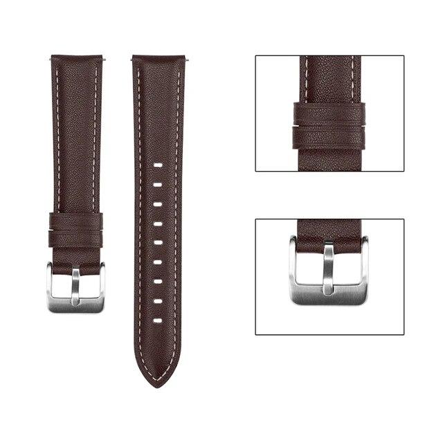 Кожаный ремешок 22 мм 20 мм для Samsung Galaxy Watch 3 41 мм 45 мм, браслет для Active 2/Watch 4 Watch5 Watch6, сменный ремешок