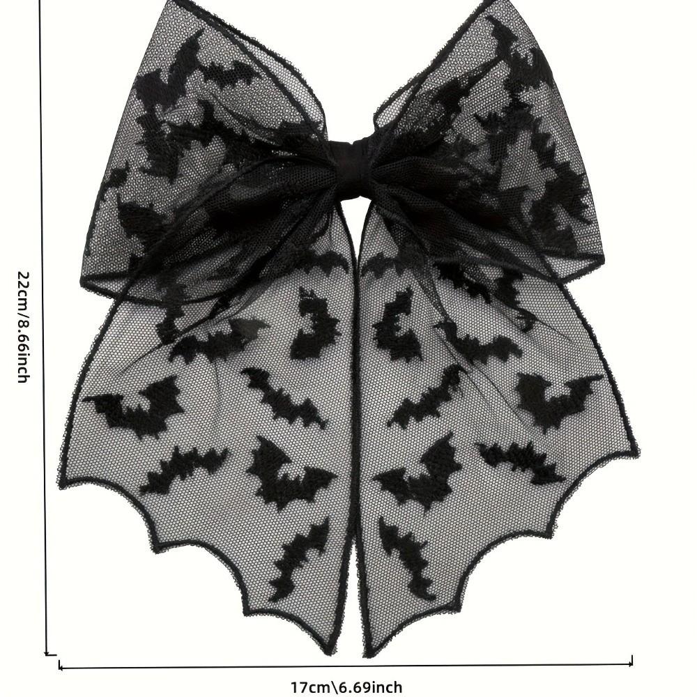 Creative Star Spider Web Hair Clip Spring Clip Gothic Bat Head Veil Elegant Lace Halloween Hairpin Hair Accessories