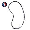Necklace - - AAA+ Freshwater Cultured Pearl - Semi-Round 8-9 Mm - Black - 80 Cm