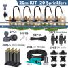 5-30m 1/4" 4/6mm Garden Misting Cooling System 360° Free-bend Misting Nozzle Adjustable Atomizer Sprayer Outdoor Watering Kits