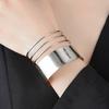 Fashion Multi-layered Hollow Design Bangle Punk Style Opening Metal Bracelet Adjustable Women Bangle Jewelry Gift