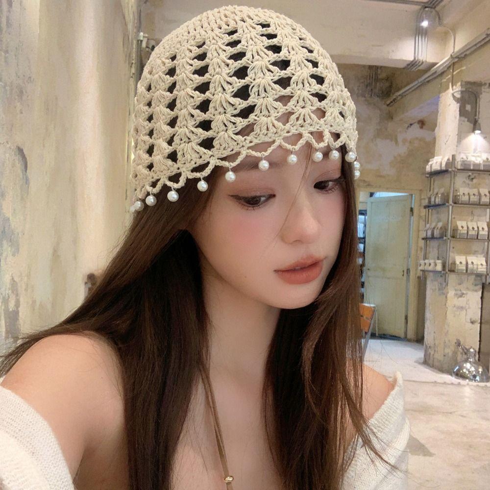 Sweet Crochet Hollow Knitted Hat Bohemian Style Weave Cap Fashion Knit Beanies Outdoor