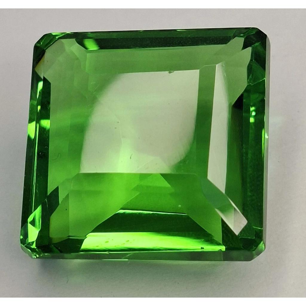 88-90 Ct Natural Green Topaz Square Cut Fabulous Certified Loose Gemstone