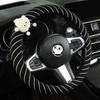 Cute Cartoon Cloth Car Steering Wheel Cover  Women Car Steering Wheel  Protector Universal 15 Inch  Breathable and Comfortable