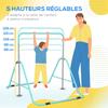 Kids Gymnastic Bar, with Adjustable Height, Foldable Horizontal Bars - Light Blue