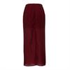 Women Maxi Skirt High Waist Mesh Yarn Cover Perspective Solid Color Skirt