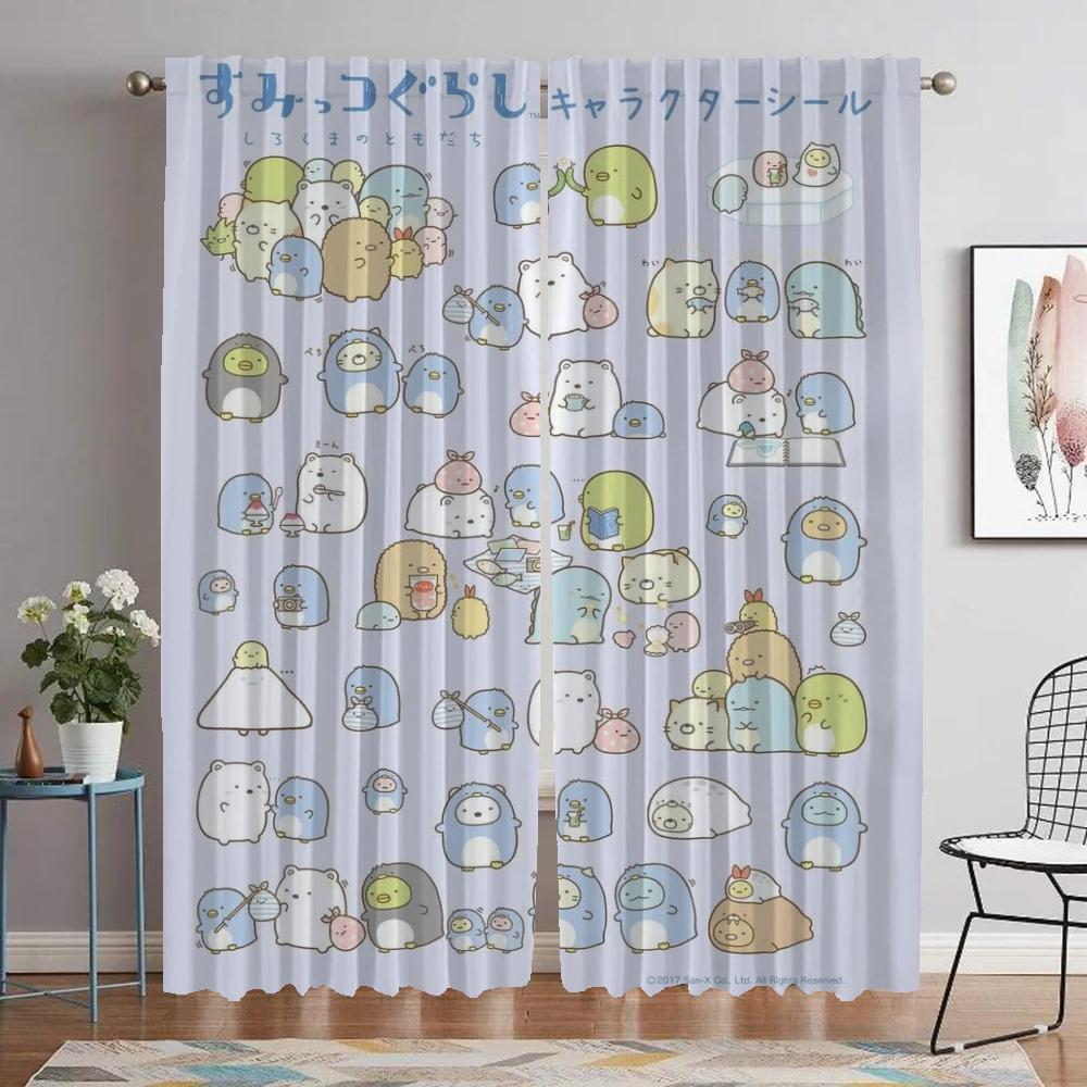 Шторы от комаров для гостиной Sumikko Gurashi Partition Home Interior Шторы 2 шт. Затемняющие шторы для кухни