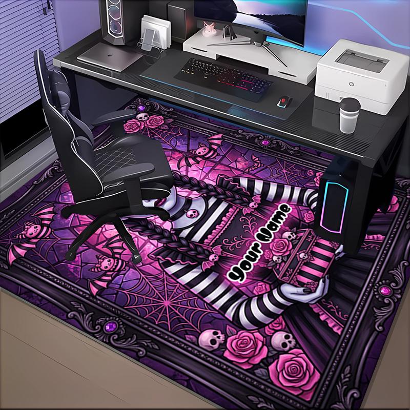 1PC Custom Name Gothic Victorian Beauty Theme Floor Mat Ideal for Living Room, Game Rooms, Office, Bedroom,Floor Mat Playful Design208