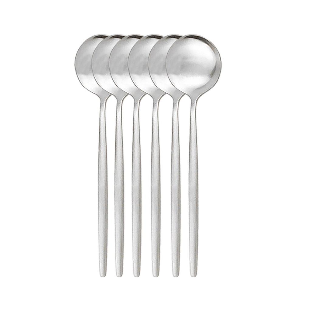 6Pcs/Set Gold Dinnerware Spoon Set Stainless Steel Cutlery Set Dinner Set Coffee Tea Spoon Tableware Home Kitchen Silverware Set