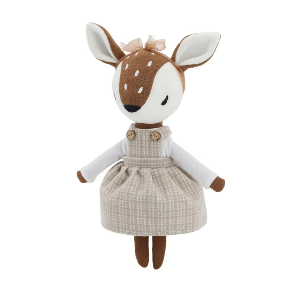 Kawaii Deer Plush Toy Cute Fawn Stuffed Animal Soft Soothing Doll Nordic Style Home Decor Perfect Birthday Gift For Girls