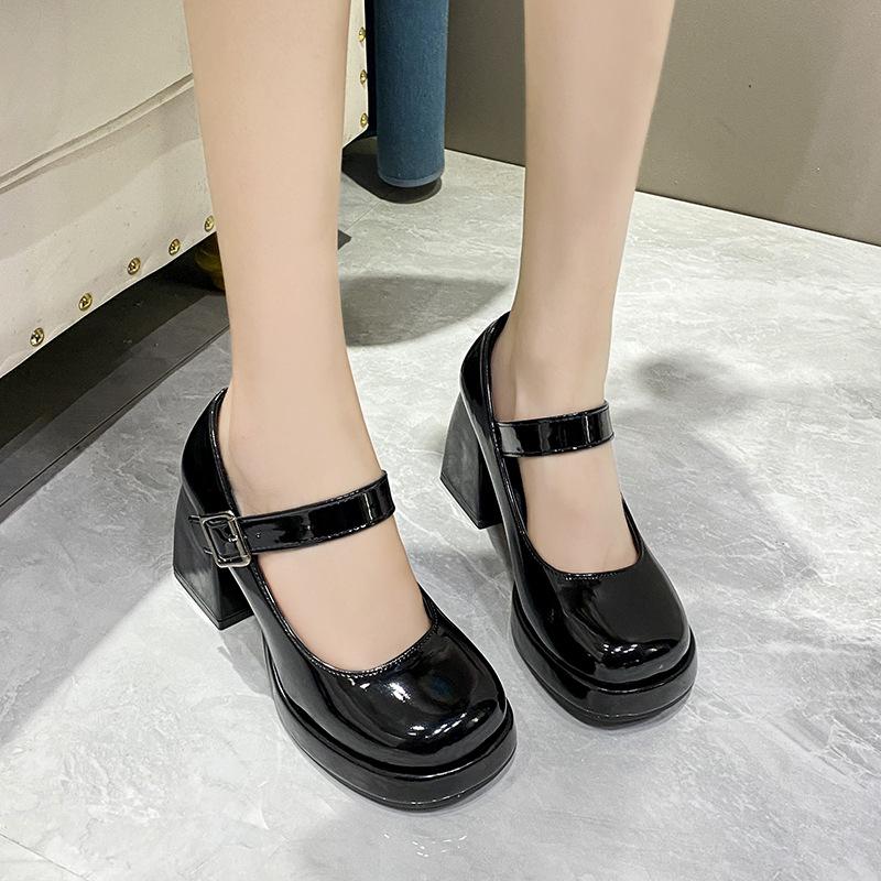 Женские туфли-лодочки на высоком каблуке Туфли Мэри Джейн на платформе Розовые Черные Красные Каблуки Для работы, вечеринки, танцев, свадьбы Женские 2024 Весна