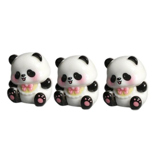 3 Pcs Mini Panda Figurines, Cute Resin Panda Fairy Garden Accessories, Cartoon Tiny Animals Cake Topper for DIY Craft, Aquarium, Car