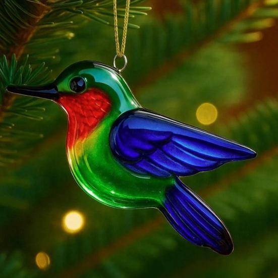 Рождественские Птицы Украшение Пластиковый Колибри Малиновка Сова Сойка Зимородок Елка Подвесные Украшения Памятные Подарки для Любителей Птиц Природа