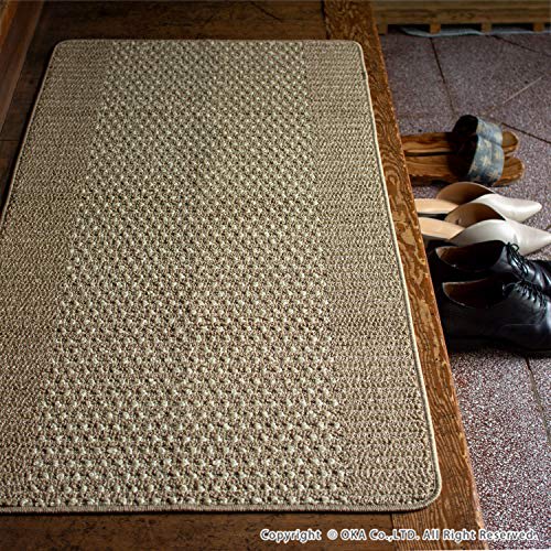 Oka (OKA) Yutosei Easy-to-Wash Kitchen Mat, Approx. 60cm x 240cm, Brown (Washable, Lightweight, Non-Slip, Cushioned)