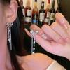Light Luxury Long Bow Tassel Earrings Niche High -End Elegant Earrings