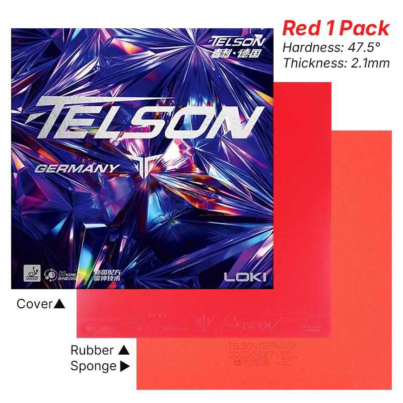 LOKI TELSON GERMANY Table Tennis Rubber Non-Sticky Ping Pong Rubber Top Sheet with Pre-tuned Kunlun Sponge
