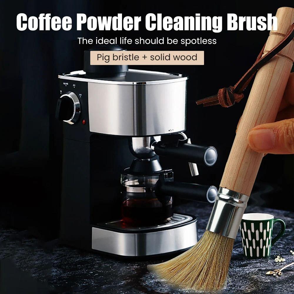 Деревянная ручка Кофемолка Щетка для чистки Винтажная щетка для кофейного порошка Набор щеток для эспрессо Кухня