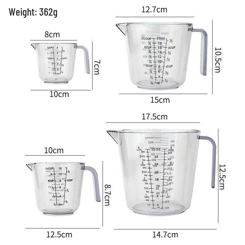 Прозрачные пластиковые мерные стаканы Yicang, 1000 мл (10-Pack)