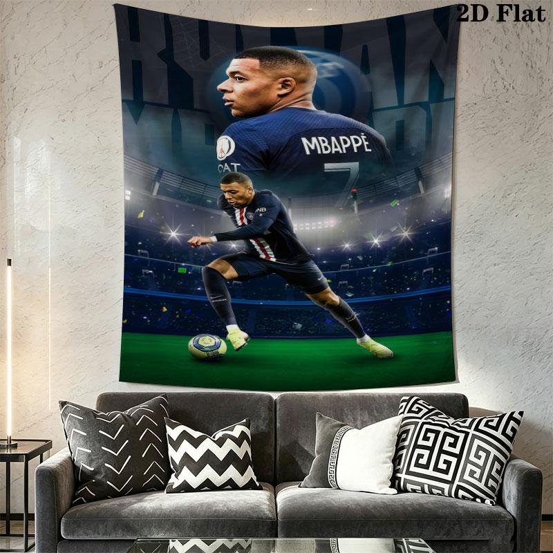 Kylian Mbappé Vibes Wall Hanging Printed Fabric Blanket Decorative Tapestries for Bedroom Living Room Home Decor