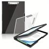 1 Pc Black, Clipboard with Storage, with 2 Storage Boxes, Heavy Duty Clear Visible Top Panel To Store Clipboard, Side Opening