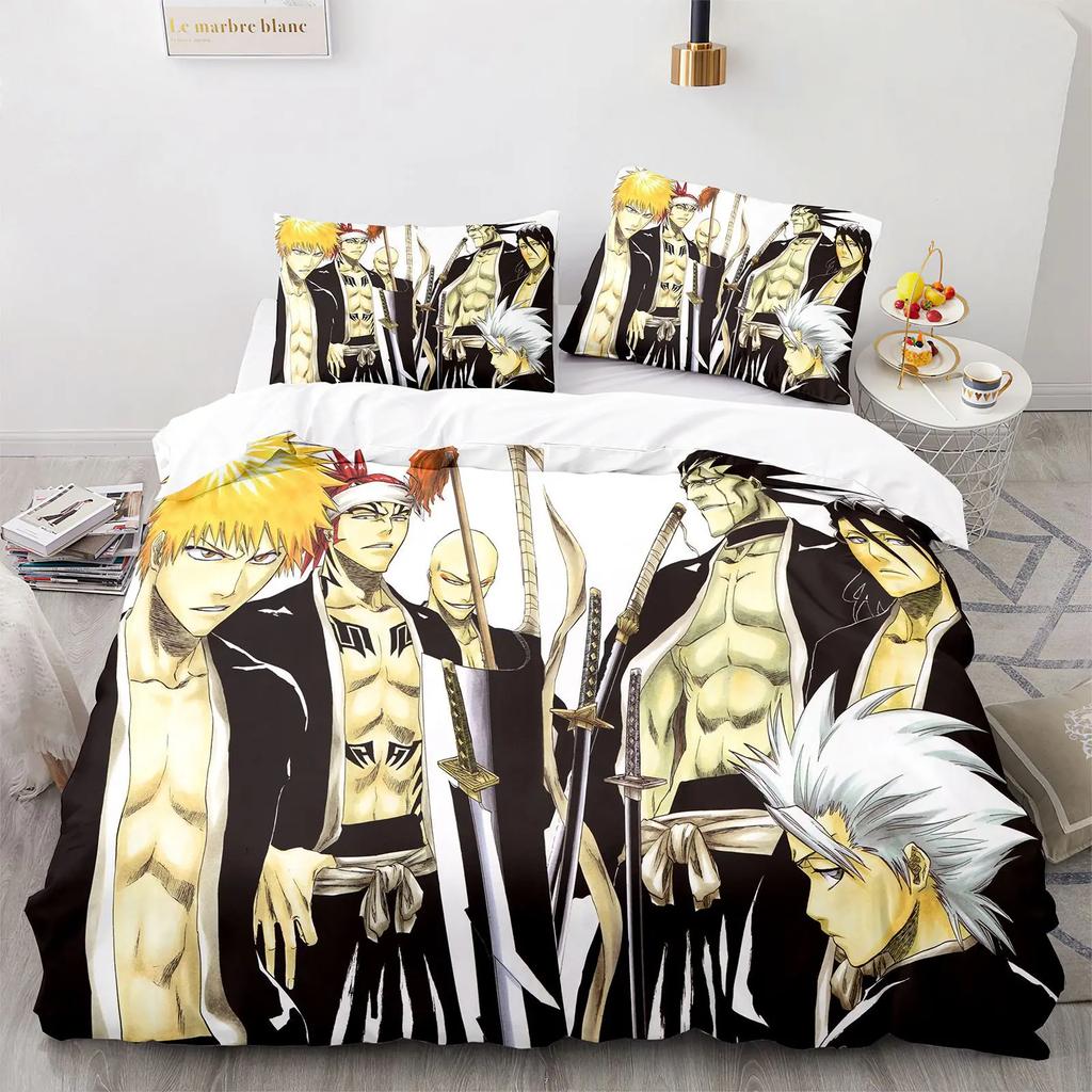 Японское Аниме B-BLEACH Комплект Постельного Белья Мультяжное Одеяло Пододеяльник Комплекты Односпальный Полуторный Двуспальный Кингсайз Домашний Декор Детский Каваи Подарки