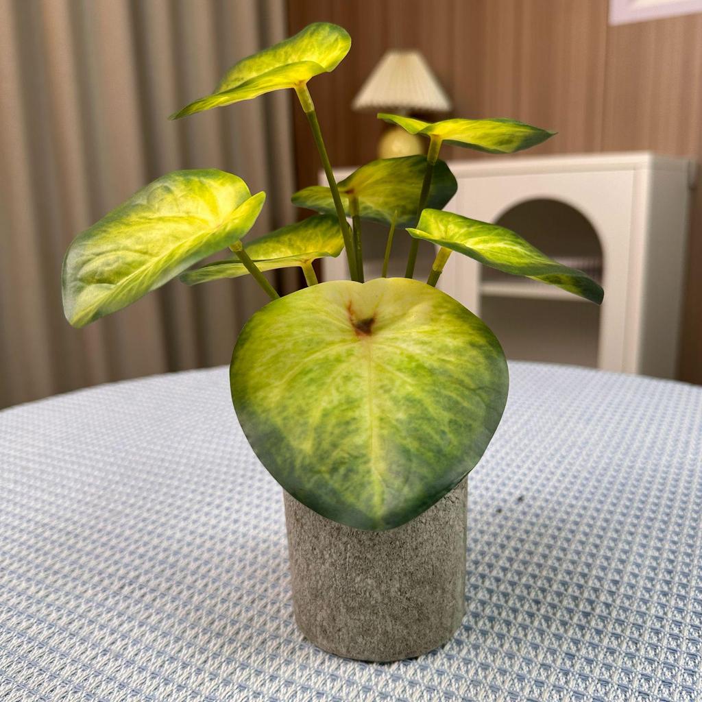 Potted Turtle Back Bonsai: Faux Floor Plant Decoration - Small Green Simulation Ornaments for Living Room