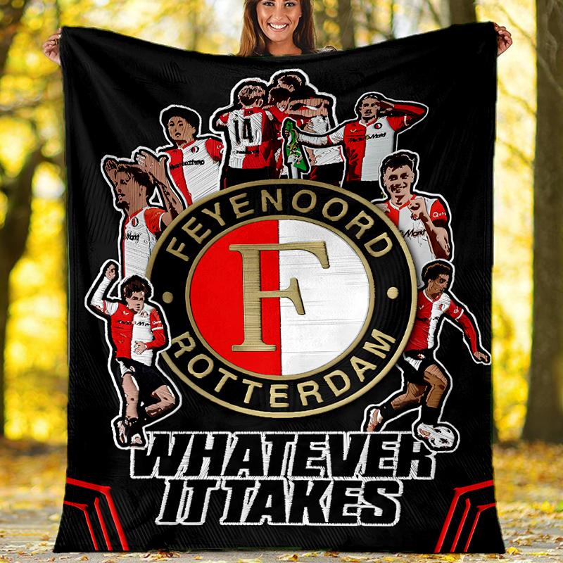 Feyenoord Rotterdam logo printed throw blanket—soft,warm;versatile blanket for all seasons—perfect as &air-conditioning throw,nap blanket