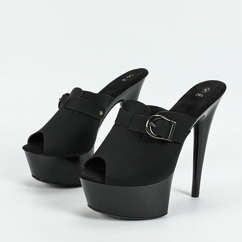 Liyke Sexy Red High Heels Platform Slippers Women Sandals Summer Fashion Buckle Strap Peep Toe Party Stripper Shoes Size 34-43
