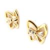 Les Trésors De Lily [K7352] - Gold Plated 'Butterflies' Earrings - White Gold - 11x12 Mm