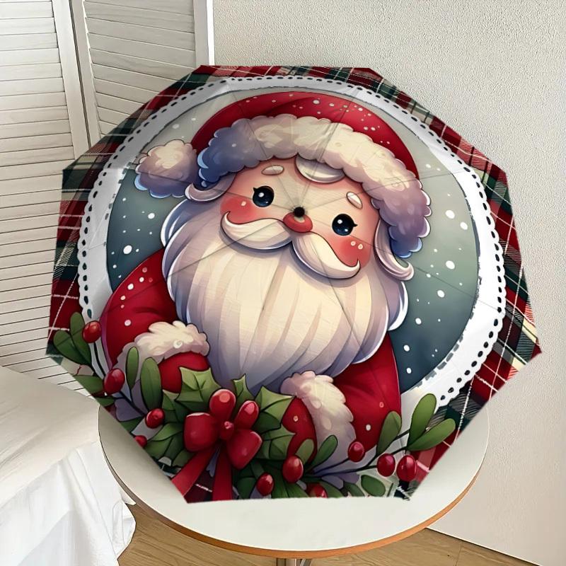 1pc Santa Claus Automatic Folding Umbrella, Heavy-Duty 8-Rib Construction, Perfect for Everyday yy251114172