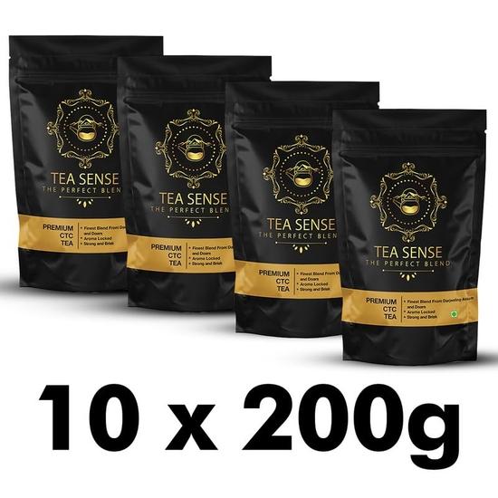 Чай TEA SENSE Premium CTC | 2000 г | Чай Ассам с цельными листьями Дарджилинг | Насыщенный вкус и крепкий чайпати, чайный порошок