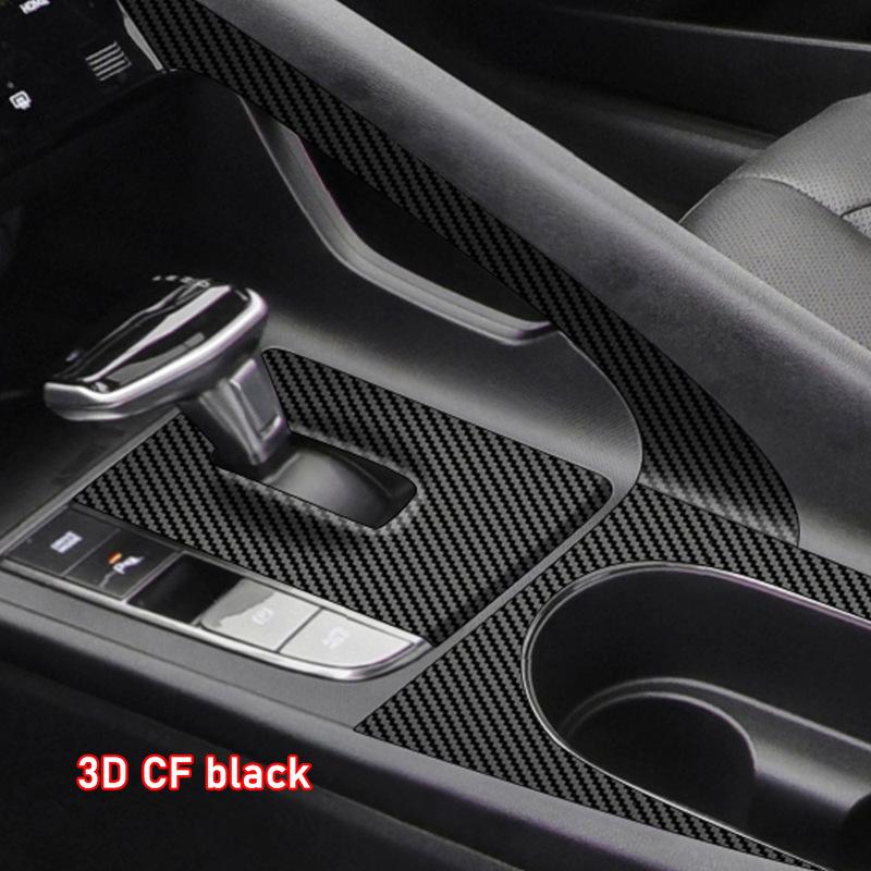 Car Interior Sticker Gear Box Protective Film For Hyundai Elantra CN7 - Car Gear Panel Sticker Carbon Fiber Black