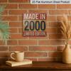 2D Flat, 1pc Vintage 2000 Limited Edition Metal Aluminium Plaque - Retro Wall Art with "MADE IN" Text & Red-Brown Nostalgic Decor, Collectible for