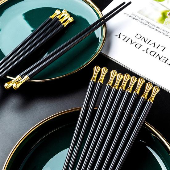 5 пар палочек для еды, нескользящие, устойчивые к высоким температурам, креативный подарок, черный горячий горшок, китайские палочки для еды