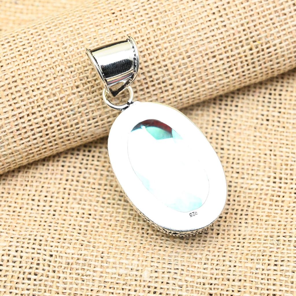 Rainbow Mystic Topaz Gemstone Handmade 925 Solid Sterling Silver Jewelry Pendant For Her