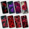 Чехол для Samsung Galaxy A50 A70 A30 A20s A20e A10 A40 A10s A10e M52 M51 M31 M30s M21 черный чехол для телефона ярко-красные розы цветы