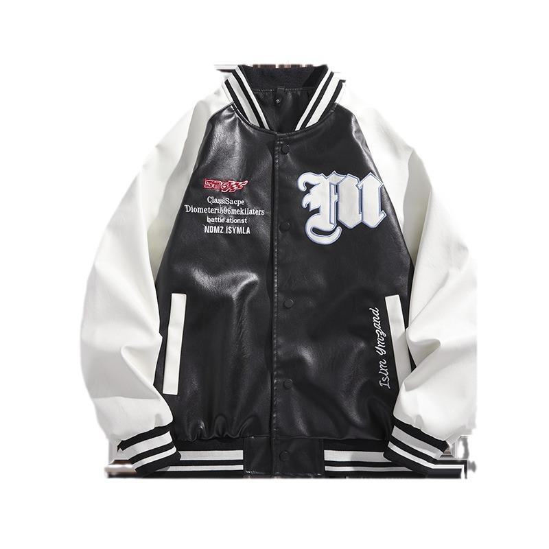 Мужская бейсбольная куртка из искусственной кожи в стиле «американский ретро» — весна/осень, стиль пилота