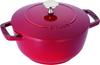 Staub Cherry Medium 18 см Чугунная Эмалированная Индукционная Совместимая Японская Wa-NABE Кастрюля с Двумя Ручками, Объем на 2 Чашки, [Официальный Продукт] Wa-NABE