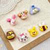 20Pcs Resin Mini Cartoon Cat Bee Bear Tiger Flatback Rhinestones For Nail Art DIY Crafts Scrapbook Decorations Micro Figurines