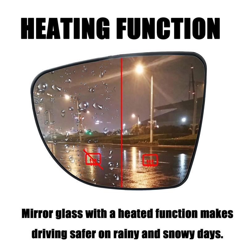 For Renault Clio IV 12-19 Left & Right Side Heated Mirror Glass 963654973L 963654973R Direct Replacement Mirror Glass Rear View