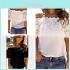 Женская футболка из вискозы с отделкой крючком и кружевом, топ в стиле business casual для офиса и повседневных нарядов