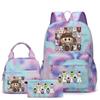 School Bag Cute Youth, Primary and Secondary School Students and Girls Lunch Bag Three-piece Backpack Set