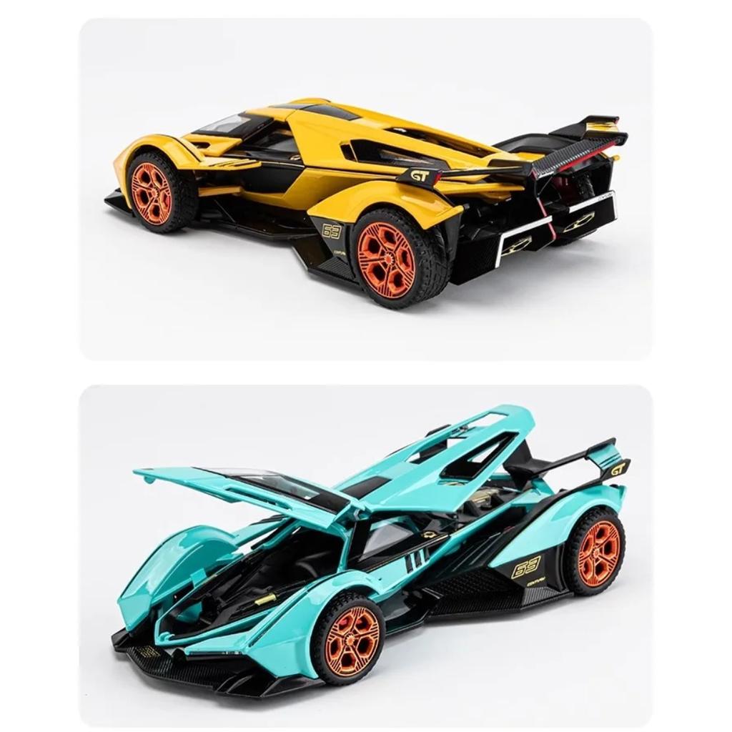 1/32 Lamborghini V12 Vision GT Gran Turismo Суперкар Сплав Модель Машины Литой Звук и Свет Игрушки Детский Транспорт Подарки для Детей