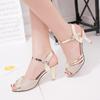 Women Sandals 2023 Summer Shoes Woman Dress Shoes Bling Weddging Shoes Silver High Heels Pumps Ladies Shoes