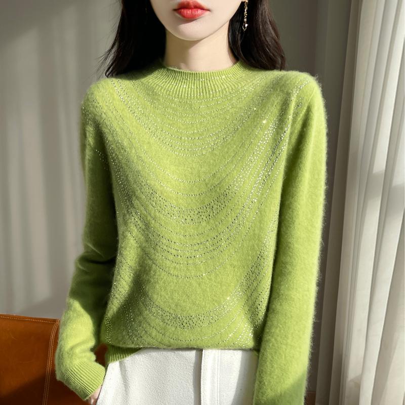 Женский кашемировый свитер Qinghe кашемир 30% кашемир 70% шерсть осенне-зимний кашемировый пуловер мягкий и теплый